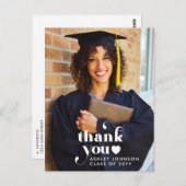 Retro Typografie Vielen Dank Abschluss Foto Postkarte (Vorne/Hinten)