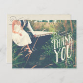 Retro Typografie Vielen Dank Hochzeit Postkarte (Vorne/Hinten)