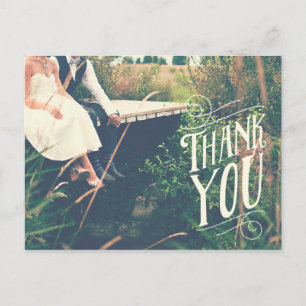 Retro Typografie Vielen Dank Hochzeit Postkarte