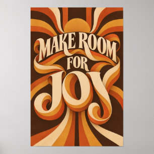 Retro-Typografie-Wandkunst 'Platz für Freude schaf Poster