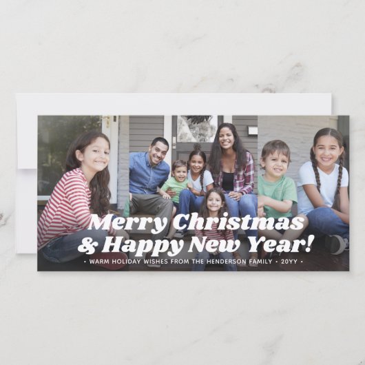 Retro Typografie Weihnachten & Neue Jahre Vier Fot (Vorderseite)