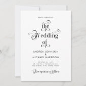 Retro-Typografie Weiß in einem QR-Code Einladung (Vorderseite)