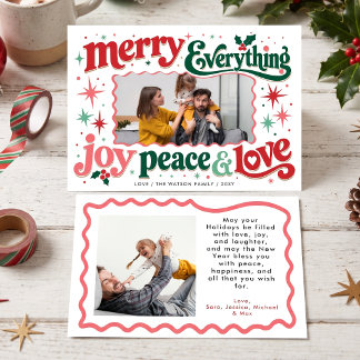 Retro-Typografie Whimsical Helle Moderne Foto Feiertagskarte