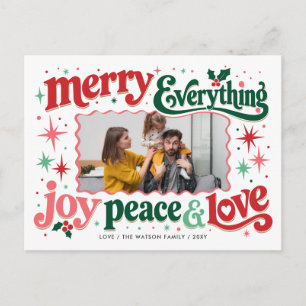 Retro-Typografie Whimsical Helle Moderne Foto Feiertagspostkarte