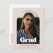 Retro typografisches Bogendesign Abschluss Foto Postkarte (Vorne/Hinten)