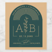 Retro Typografy Arch Frame Wedding Weinetikett (Einzelnes Label)