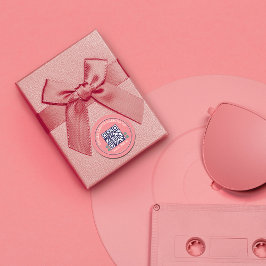 Retro Typografy Business Social Media QR-Code Runder Aufkleber