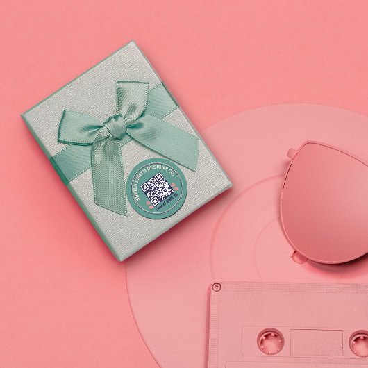 Retro Typografy Business Social Media QR-Code Runder Aufkleber