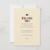 Retro Typografy Colorful Trendy Foto Abschluss Dankeskarte (Rückseite)