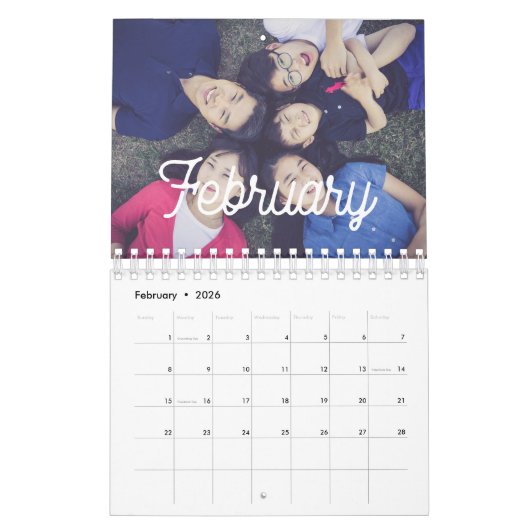 Retro Typografy family Foto 2023 Kalender (Feb 2026)