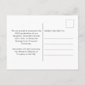 Retro Typografy Foto Abschluss Ankündigungspostkarte (Rückseite)