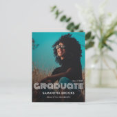 Retro Typografy Foto Abschluss Ankündigungspostkarte (Stehend Vorderseite)