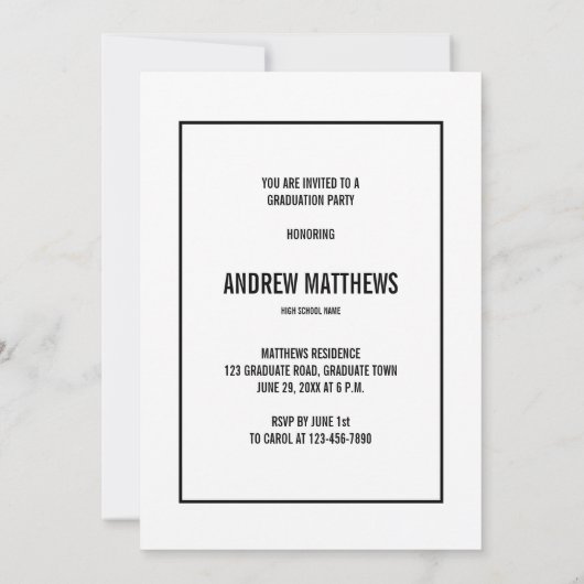 Retro Typografy Foto Graduation Party Einladung (Rückseite)