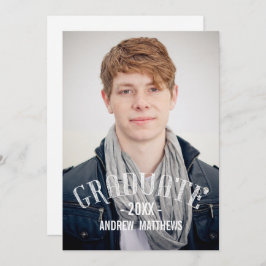 Retro Typografy Foto Graduation Party Einladung