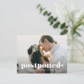 Retro Typografy Foto Hochzeit Ankündigungspostkarte (Stehend Vorderseite)