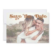 Retro Typografy Foto Save the Date Einladung