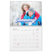 Retro Typografy Style Text, Bearbeitbares benutzer Kalender (Jan 2027)