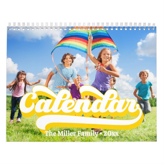 Retro Typografy Style Text, Bearbeitbares benutzer Kalender (Titelbild)