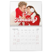 Retro Typografy Style Text, Bearbeitbares benutzer Kalender (Feb 2026)