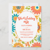 Retro Typografy Summer Sun Wedding Einladung (Vorderseite)