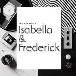 Retro Typografy Wedding Einladung