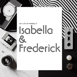 Retro Typografy Wedding Einladung