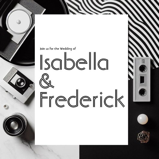 Retro Typografy Wedding Einladung