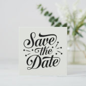 Retro Typografy Wedding Save The Date (Stehend Vorderseite)