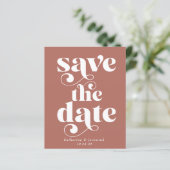 Retro Typografy Wedding Save the Date (Stehend Vorderseite)