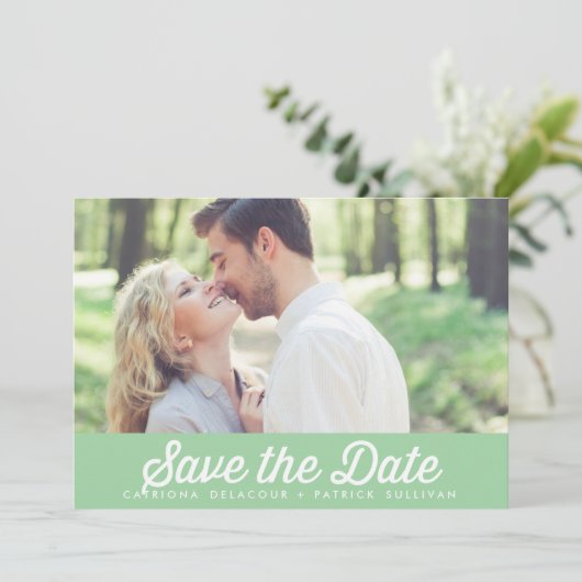 RETRO-TYPOGRAPHIE-FOTO ANKÜNDIGUNG DATUM FREIHALTE (Stehend Vorderseite)