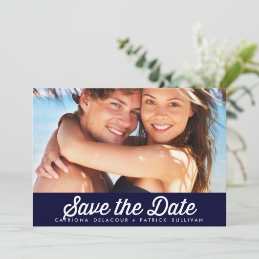 RETRO-TYPOGRAPHIE | NAVY ANKÜNDIGUNG DATUM FREIHAL (Stehend Vorderseite)