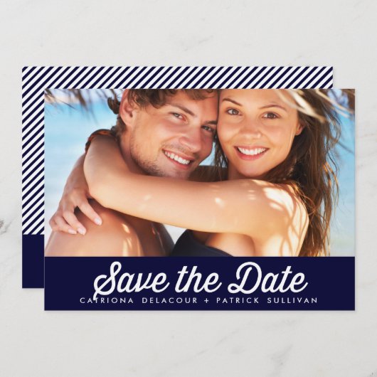 RETRO-TYPOGRAPHIE | NAVY ANKÜNDIGUNG DATUM FREIHAL (Vorne/Hinten)