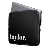 Retro Typography Black and White  Personalized Laptopschutzhülle (Vorderseite Links)