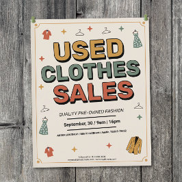 Retro Typography - Used Clothes Sales Flyer
