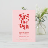 Retro Typography Wedding Save The Date Ankündigung (Stehend Vorderseite)