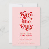 Retro Typography Wedding Save The Date Ankündigung (Vorderseite)