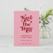 Retro Typography Wedding Save The Date Ankündigung (Stehend Vorderseite)