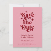 Retro Typography Wedding Save The Date Ankündigung (Vorderseite)
