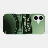 Retro-U-Bahn-Schild iPhone 16 Hülle (Rückseite (Horizontal))