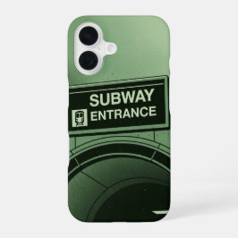 Retro-U-Bahn-Schild iPhone 16 Hülle