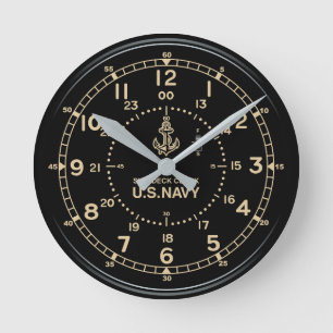 Retro U.S. NAVY Uhrenimitation Runde Wanduhr