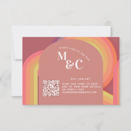 Retro-UAWG mit QR-Code RSVP Karte (Vorderseite)