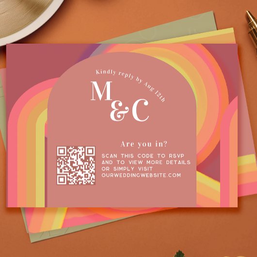 Retro-UAWG mit QR-Code RSVP Karte