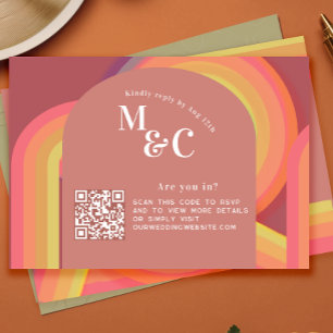 Retro-UAWG mit QR-Code RSVP Karte