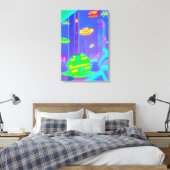 Retro überfiel Futurismus Leinwanddruck (Insitu (Schlafzimmer))