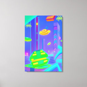 Retro überfiel Futurismus Leinwanddruck