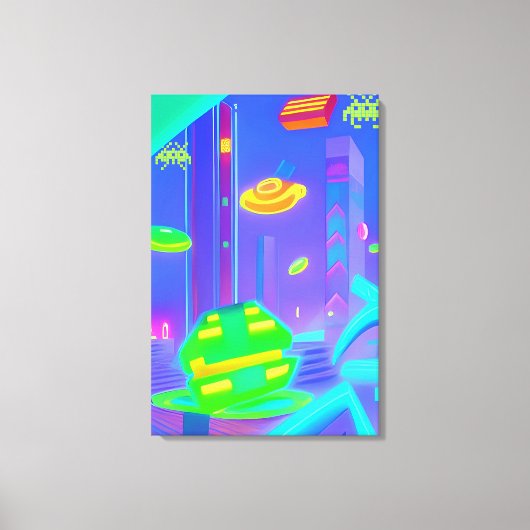 Retro überfiel Futurismus Leinwanddruck (Vorderseite)