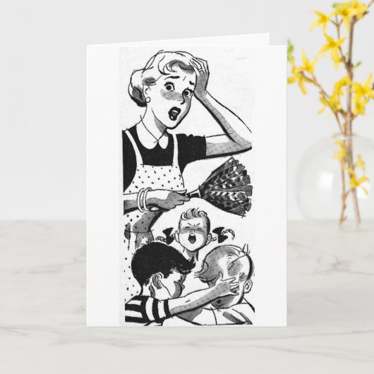 Retro Überlastete Mama Karte (Gelbe Blume)