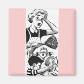 Retro Überlastete Mama Magnet (Vorne)