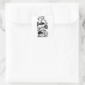 Retro Überlastete Mama Quadratischer Aufkleber (Tasche)